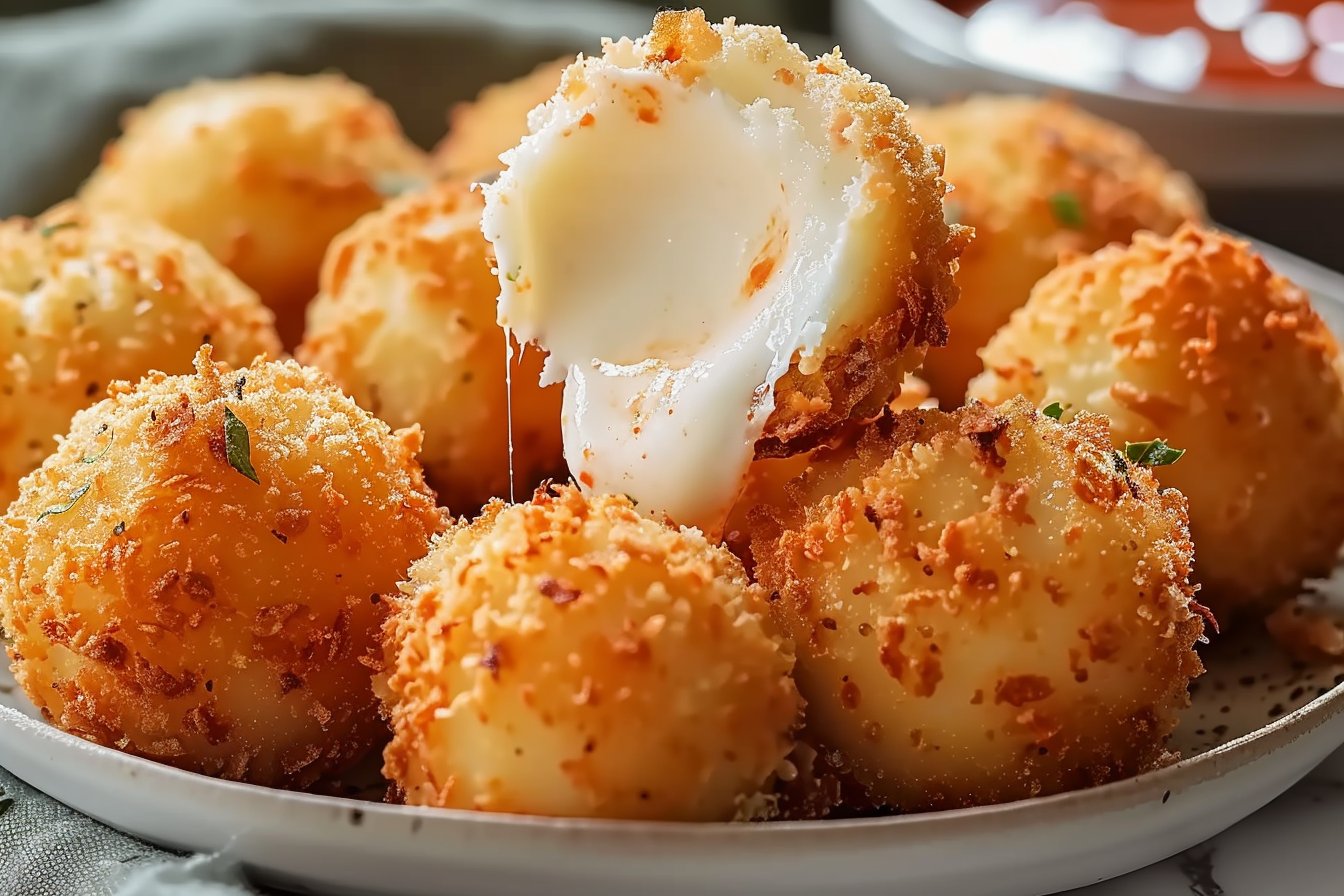 Crispy Air Fryer Mozzarella Balls for Cheesy Bliss recipe card