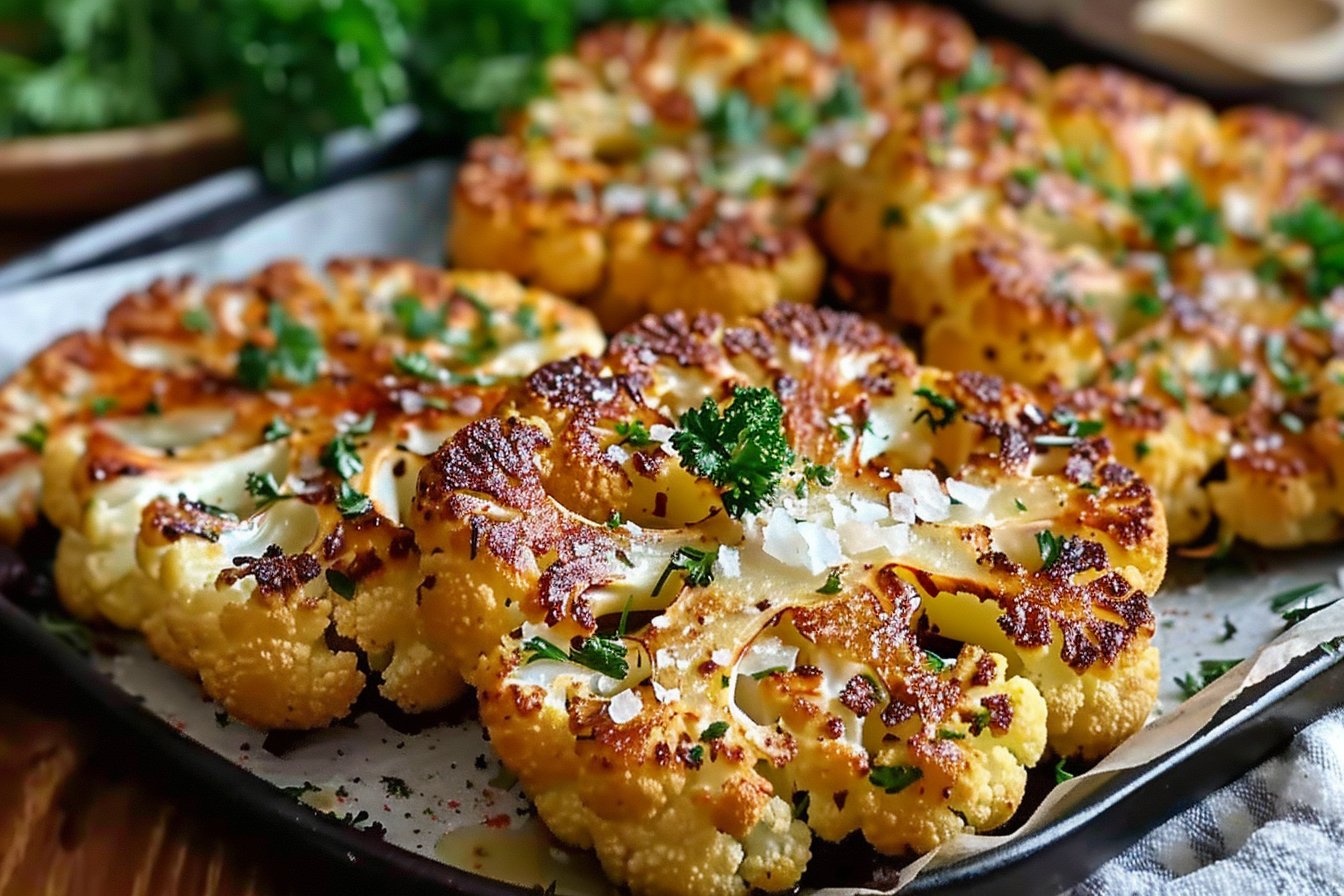 Crispy Baked Cauliflower Steaks recipe card