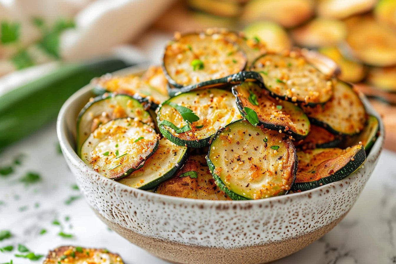 Crispy Zucchini Chips recipe card