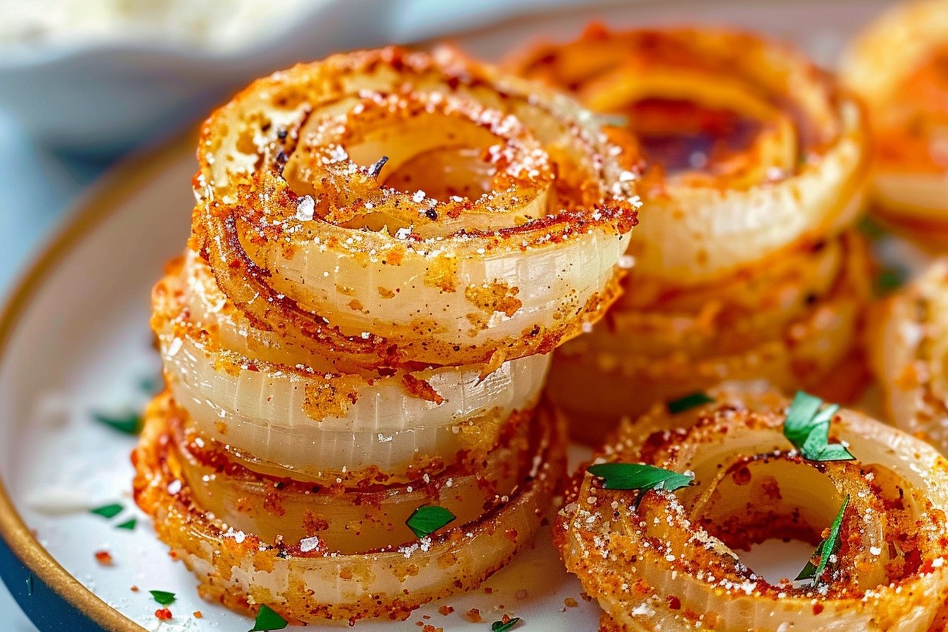 Viral High-Protein Keto Onion Rings Hack (No Breadcrumbs, No Frying!) recipe card