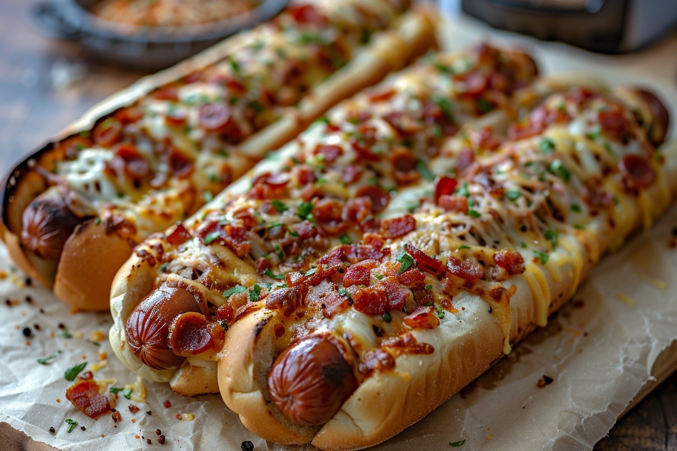 Air Fryer Pizza Dogs recipe card