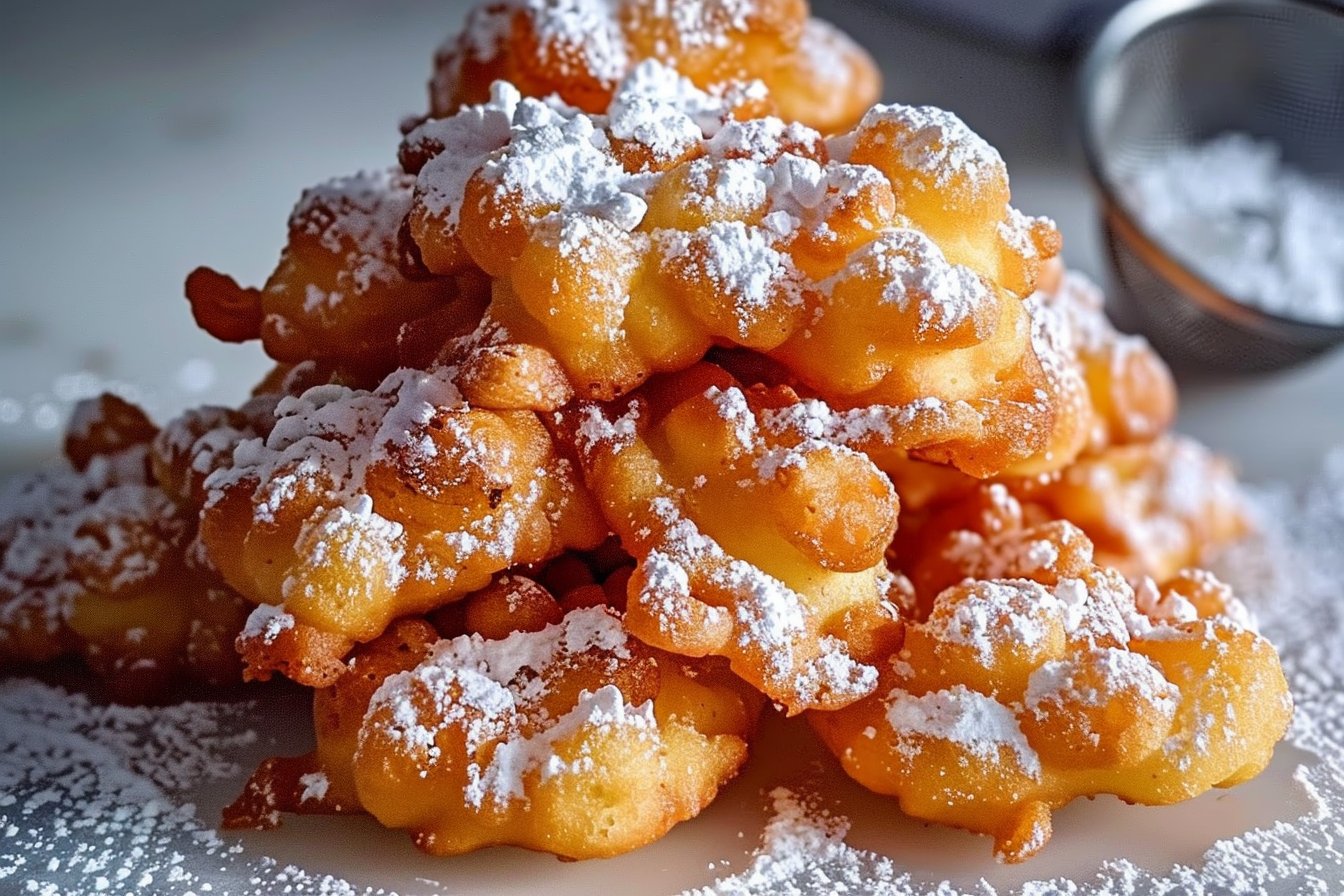 Funnel Cake Bites Air Fryer Style recipe card