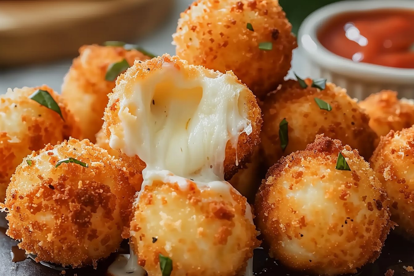 Crispy Air Fryer Mozzarella Balls for Cheesy Bliss recipe card