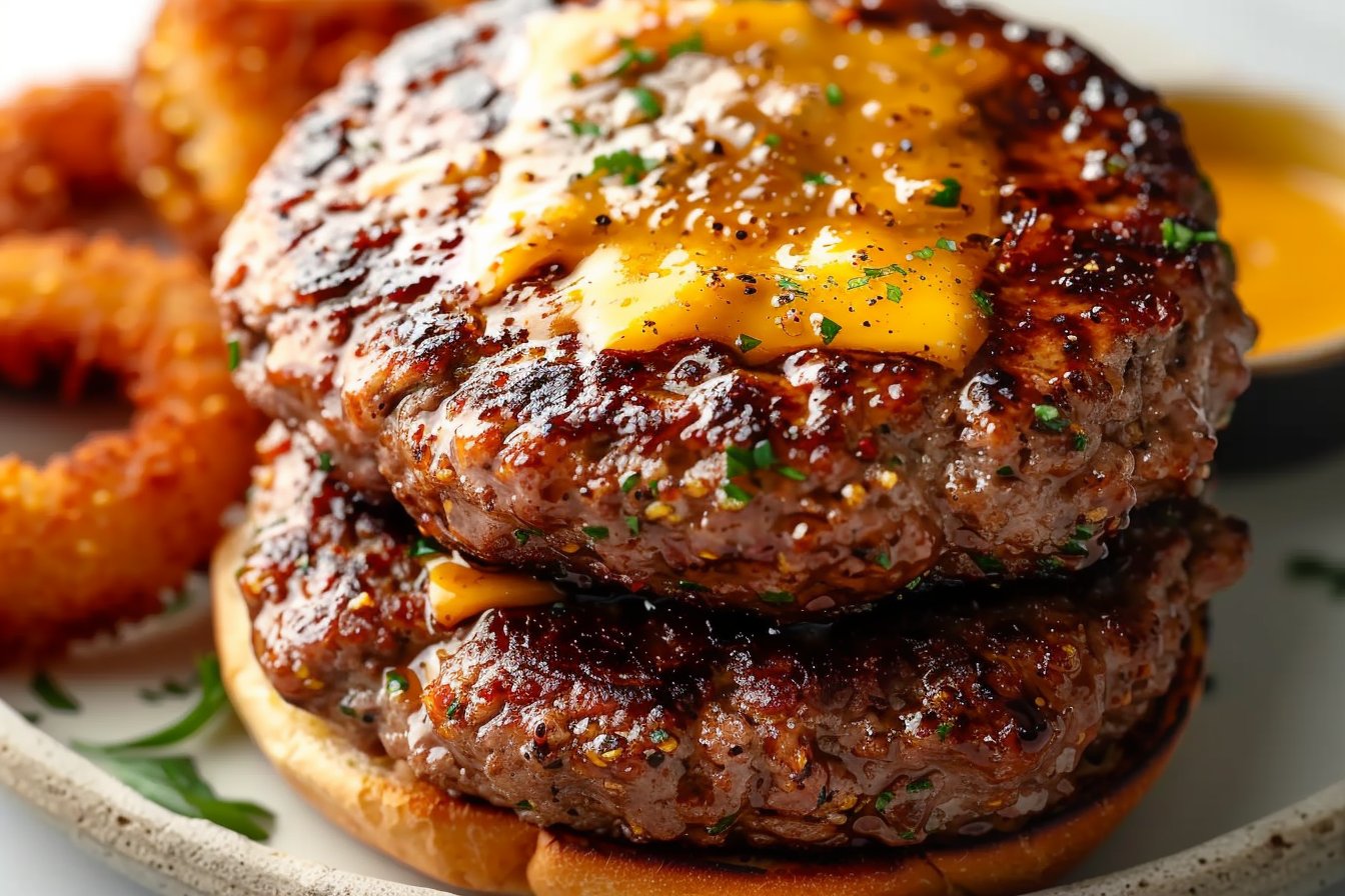 Seasoned Air Fryer Hamburger Patties recipe card