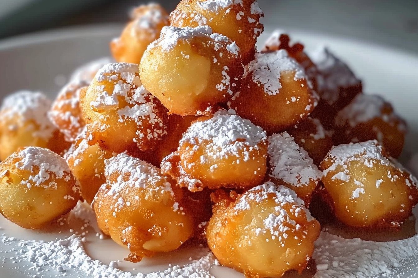 Funnel Cake Bites Air Fryer Style recipe card