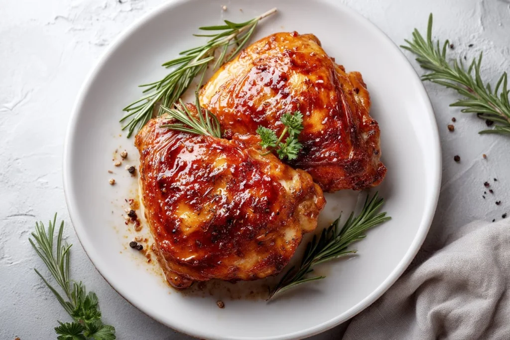 Deliciously cooked air fryer chicken served with herbs and spices