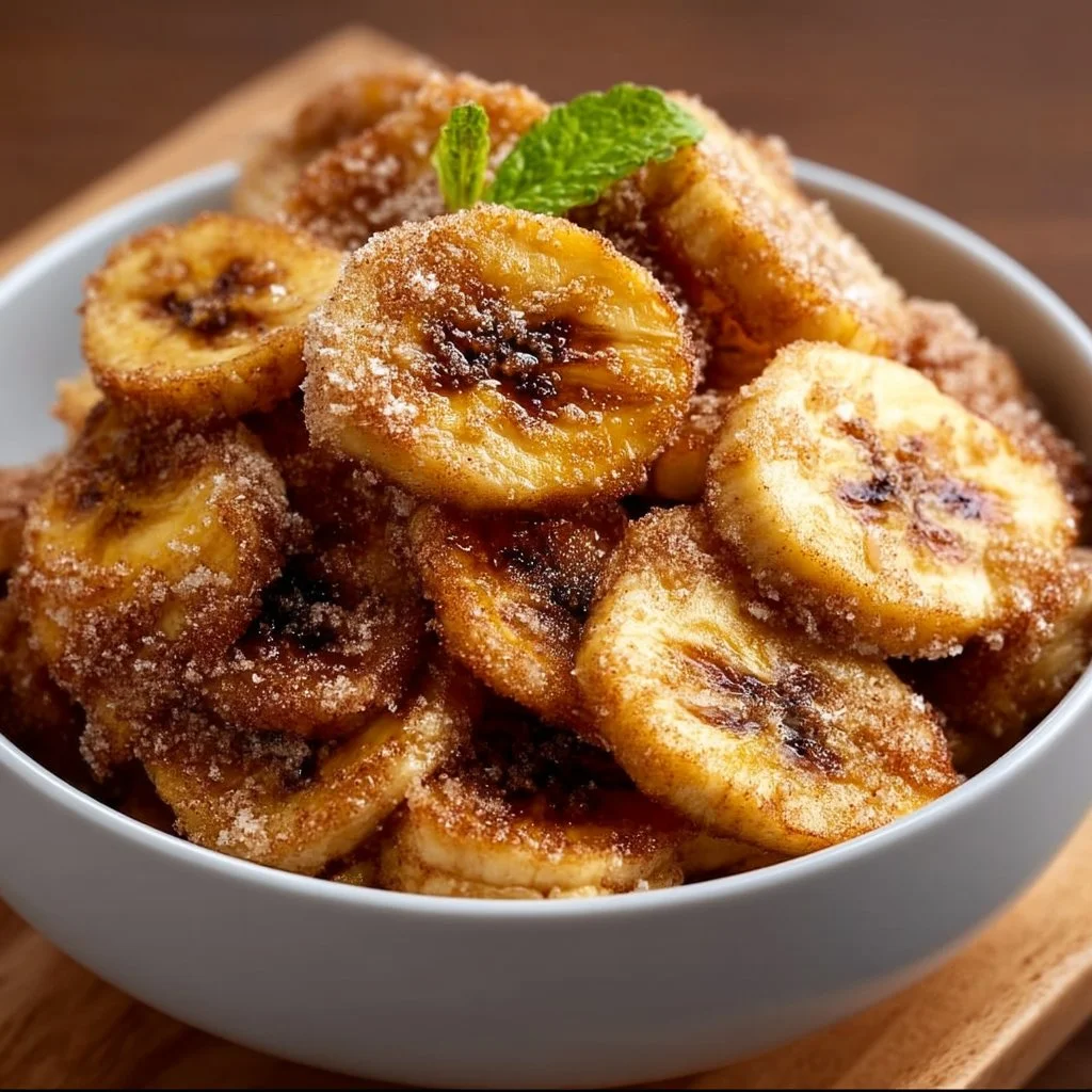 Air Fryer Cinnamon Sugar Banana Chips