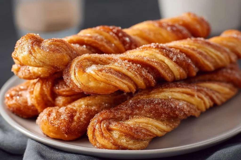 Deliciously twisted cinnamon treats cooked in an air fryer for a quick dessert.