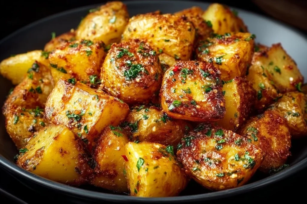 Deliciously crispy potatoes made in an air fryer, golden and perfectly crunchy.