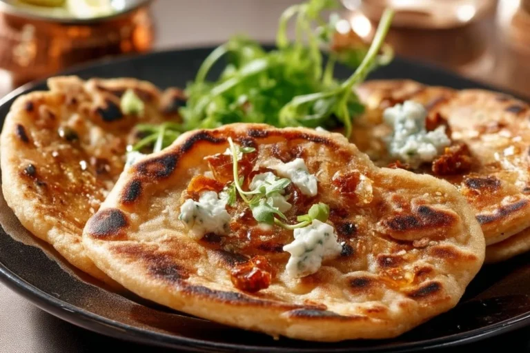 Freshly cooked Air Fryer Flatbread served with toppings