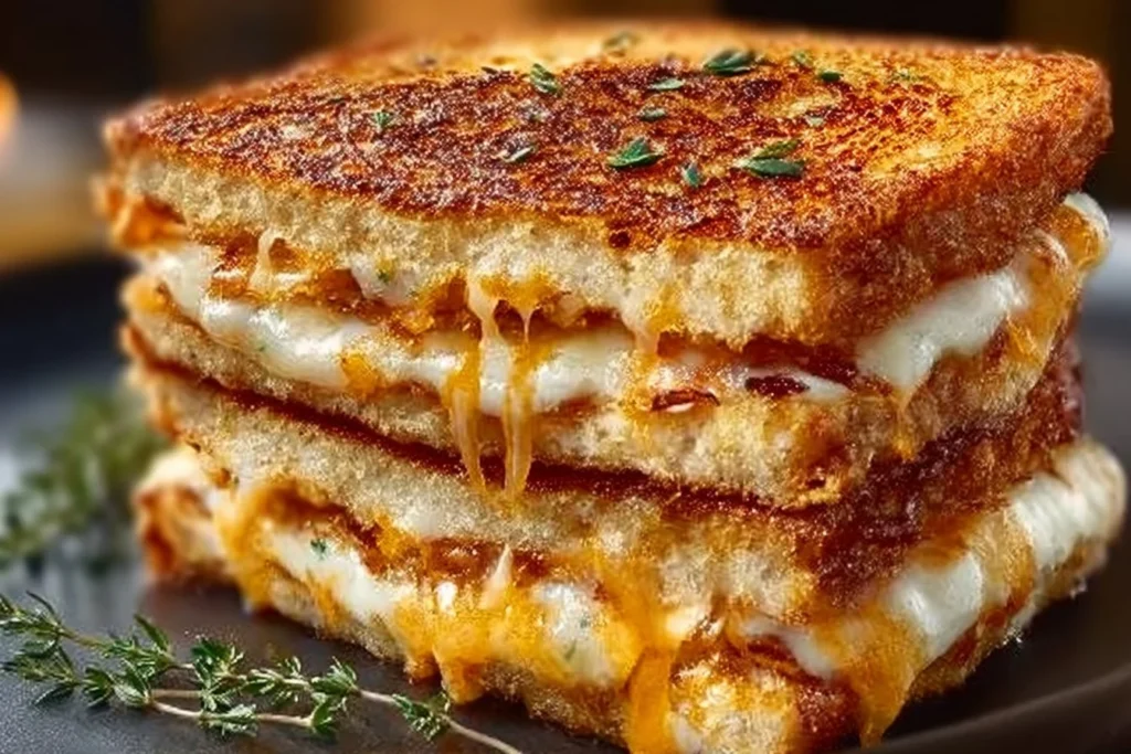 Crispy air fryer grilled cheese sandwich with melted cheese and golden-brown bread.