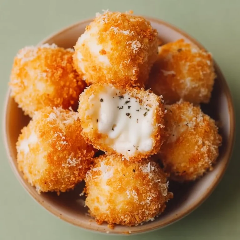 Air fryer mozzarella balls served with marinara sauce on a plate.