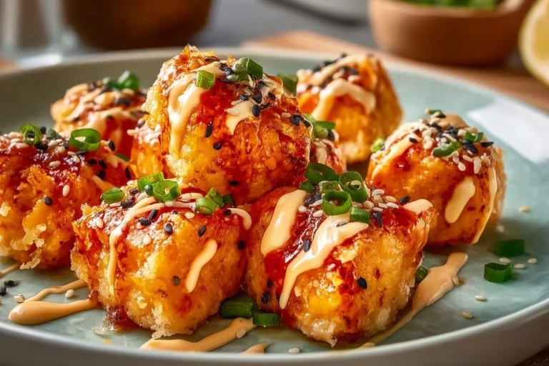 Delicious Bang Bang Salmon Bites served on a plate