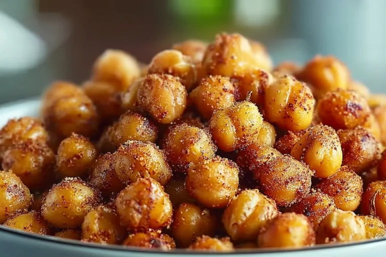 A bowl of crispy air-fried chickpea poppers, golden and crunchy snacks