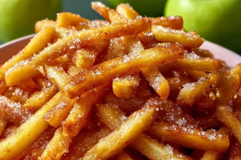 Delicious crispy air fryer apple fries served in a basket