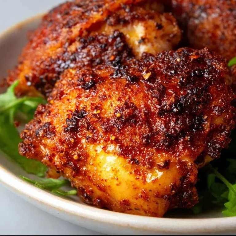 Crispy air fryer chicken thighs served with vegetables