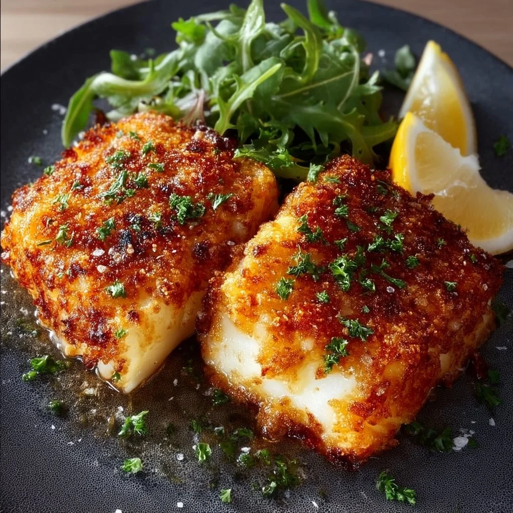 Crispy Air Fryer Parmesan Crusted Cod