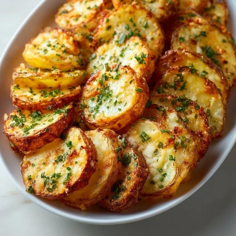 Crispy air fryer sliced potatoes served on a plate