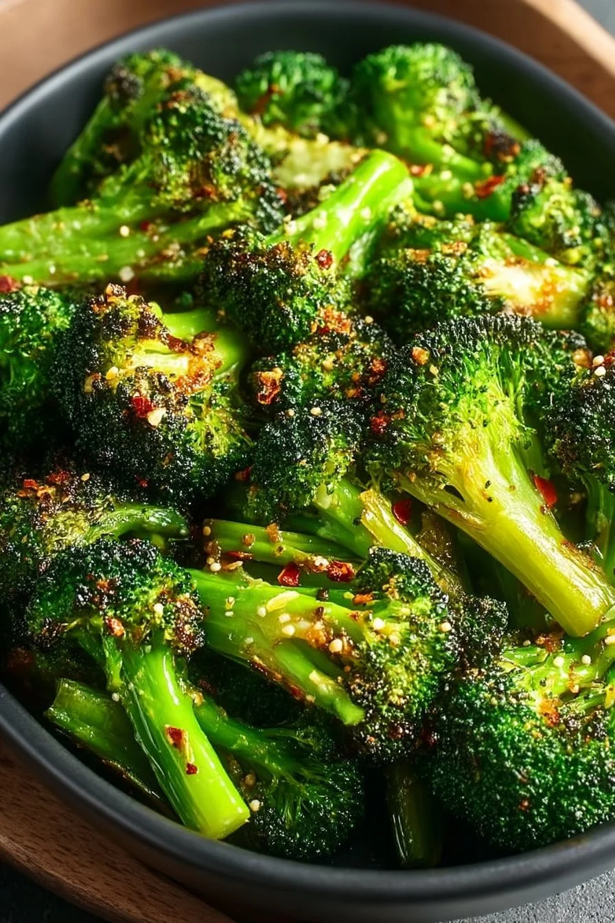 Crispy Garlic Air Fryer Broccoli