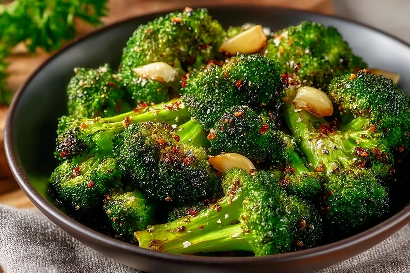 Crispy Garlic Air Fryer Broccoli