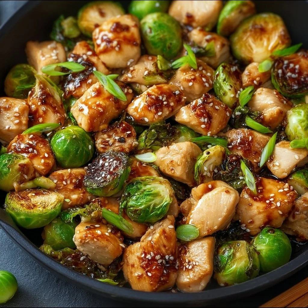 Honey-Garlic Chicken & Brussels Sprouts Skillet