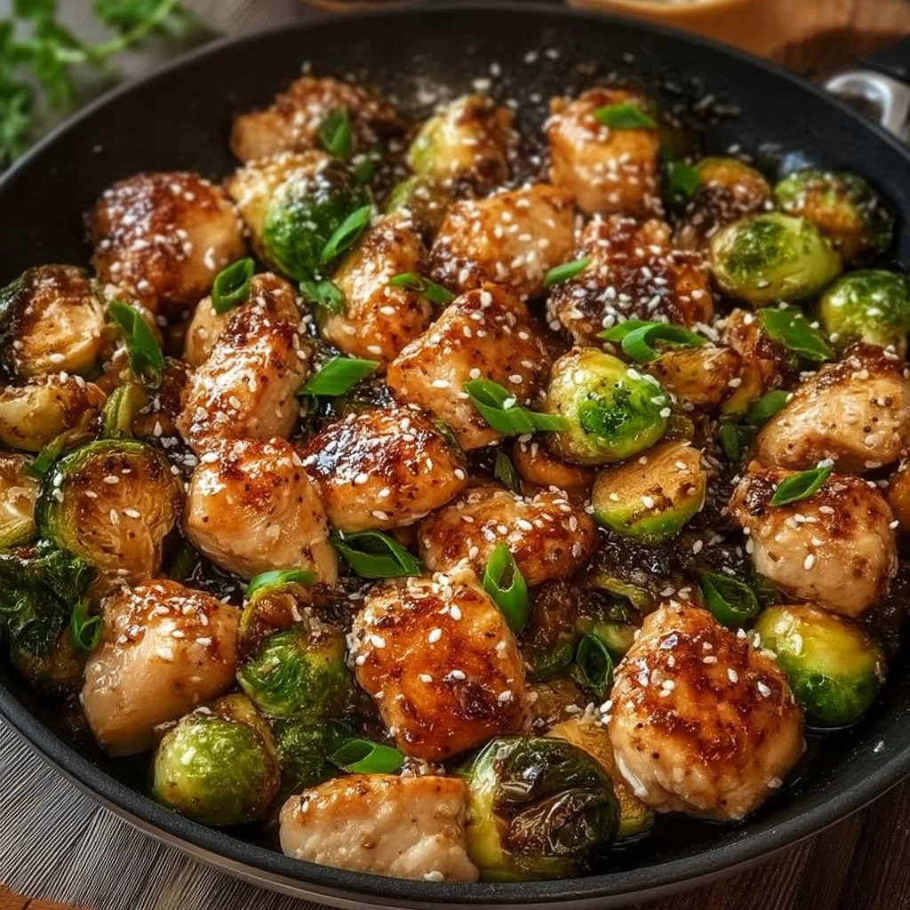 Honey-Garlic Chicken & Brussels Sprouts Skillet