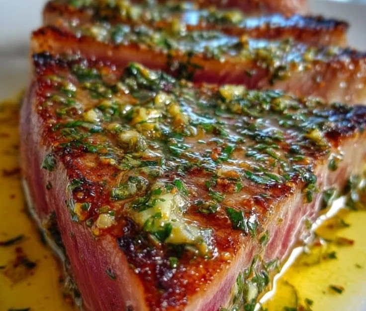 Pan-Seared Tuna Steaks with Garlic Herb Butter