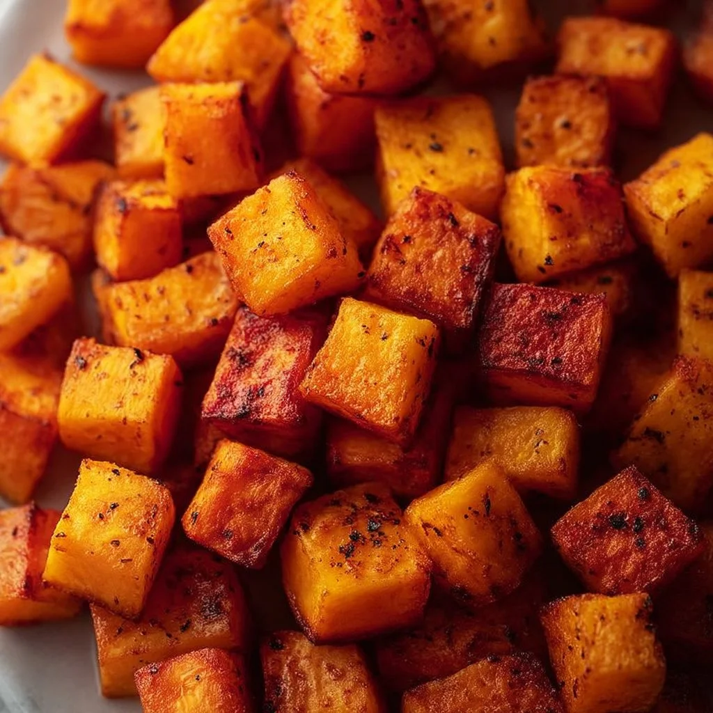 Roasted Sweet Potato Cubes