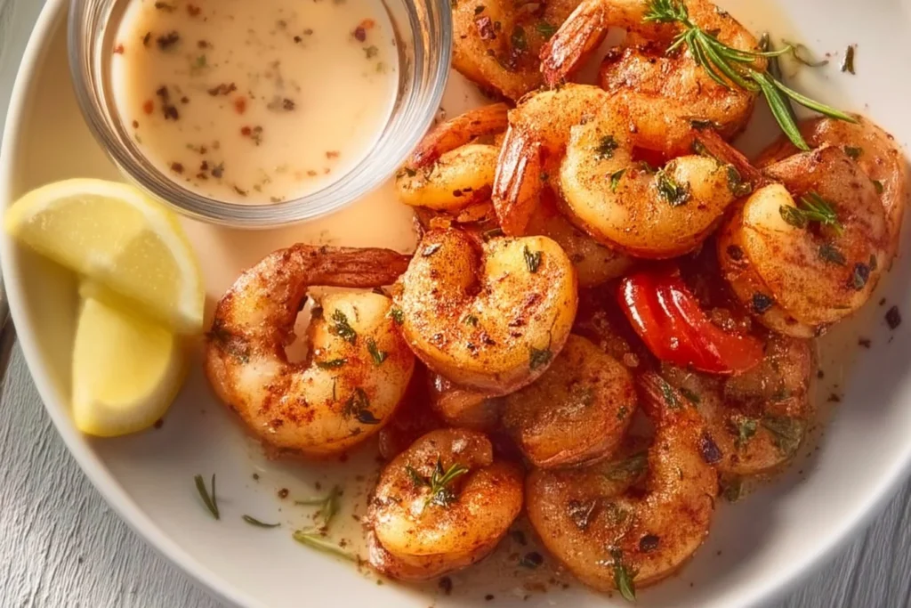 Delicious shrimp cooked in an air fryer for a crispy, healthy meal.