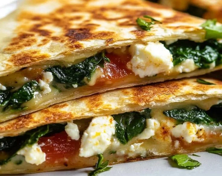 Spinach and Feta Quesadillas