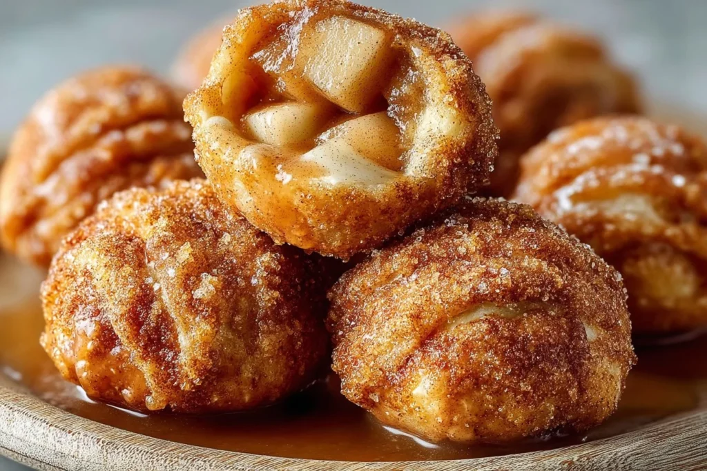 Sweet air fryer apple pie bombs filled with apple filling and flaky crust.