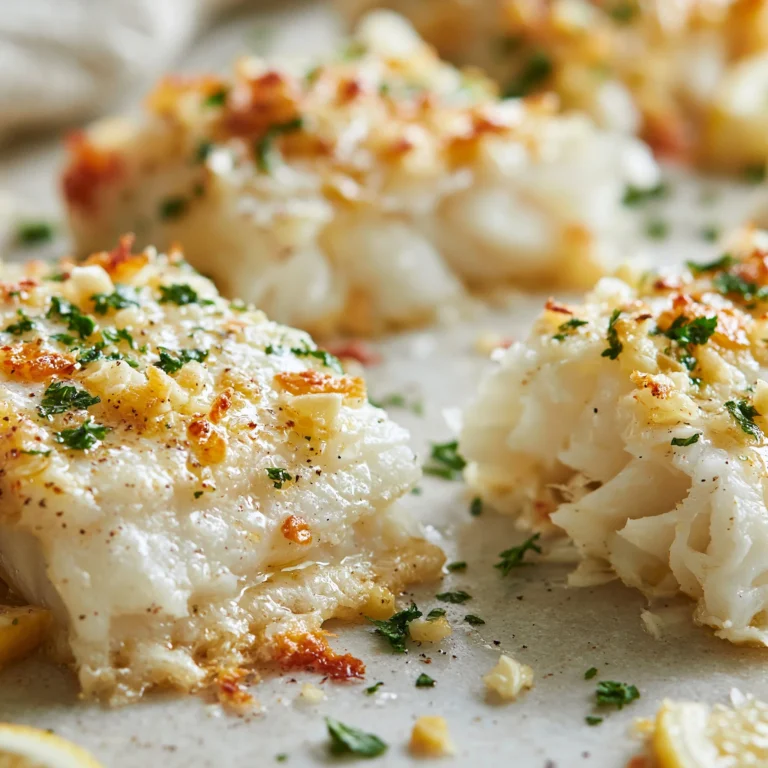 Quick garlic butter baked cod fillets made in an air fryer