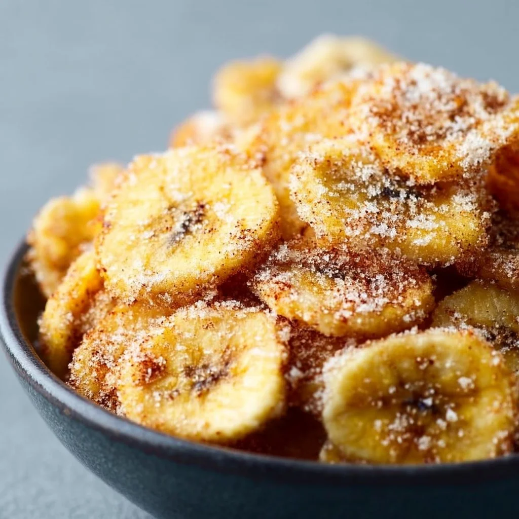 Air Fryer Banana Chips with Cinnamon Sugar