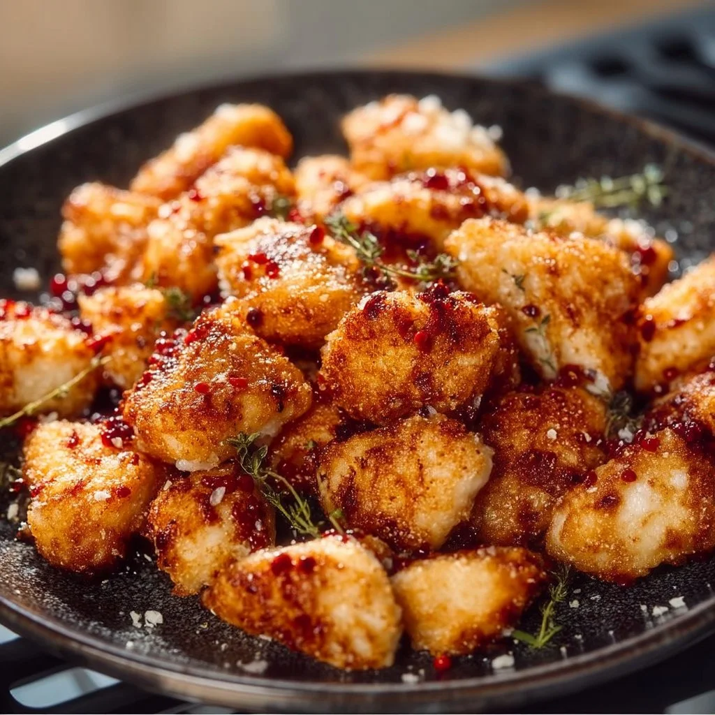 Crispy air fryer boneless chicken bites served with dipping sauce