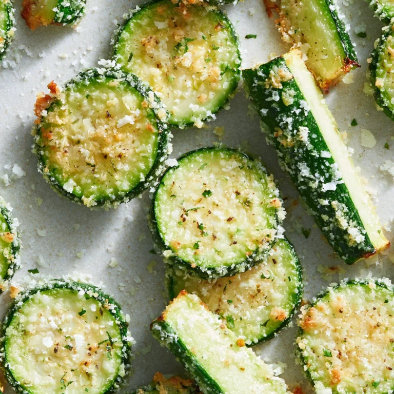 Baked parmesan zucchini slices with a crispy topping