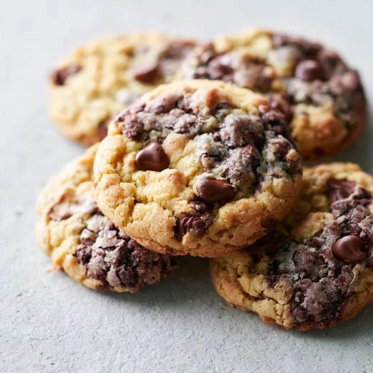 Delicious Brookie Cookies with layers of brownie and cookie dough