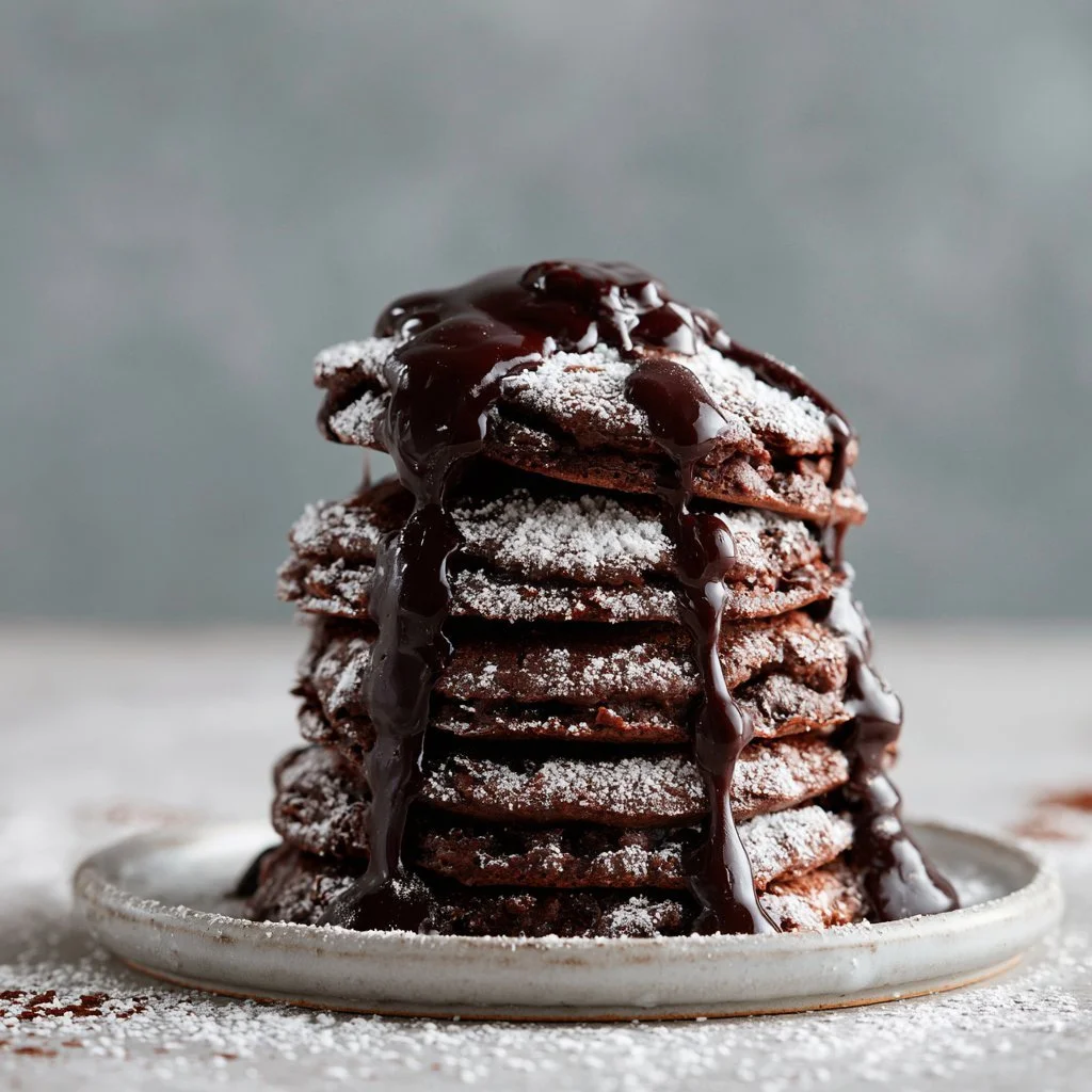 Chocolate Pancakes with Drizzle