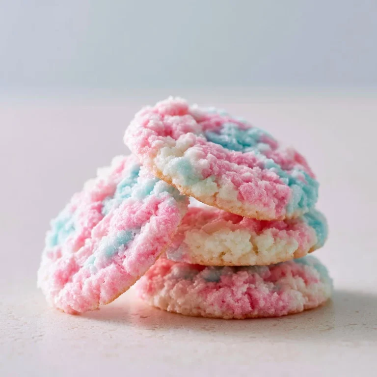 Colorful cotton candy cookies with a fluffy texture and delightful toppings