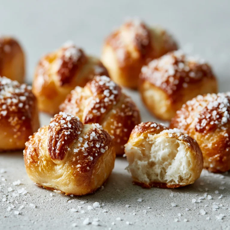 Plate of easy homemade soft pretzel bites with salt.