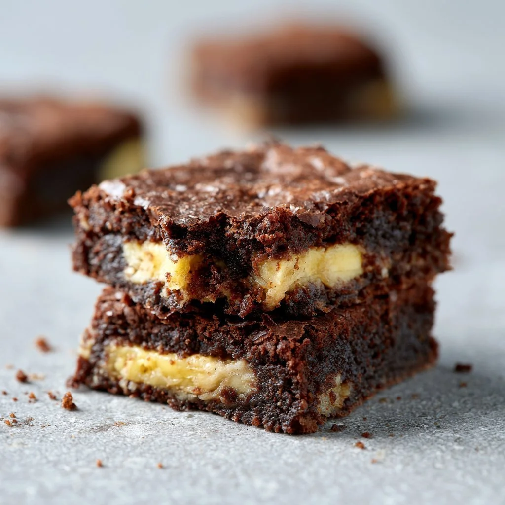 Delicious healthy banana brownies made with ripe bananas and dark chocolate.