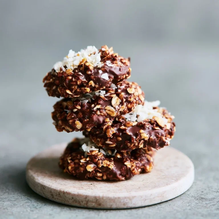 Delicious and healthy no-bake cookies arranged on a plate