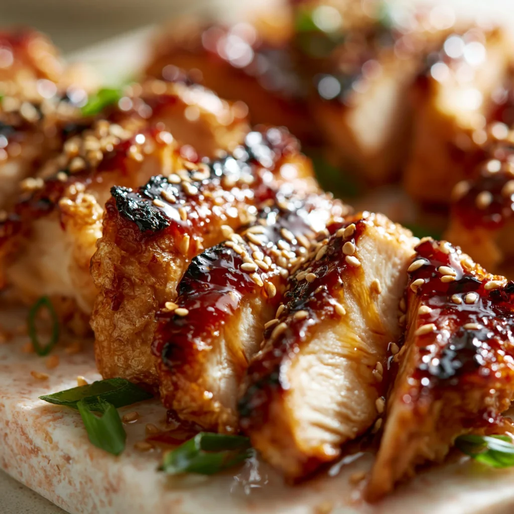 Delicious healthy teriyaki chicken served with steamed vegetables and rice.