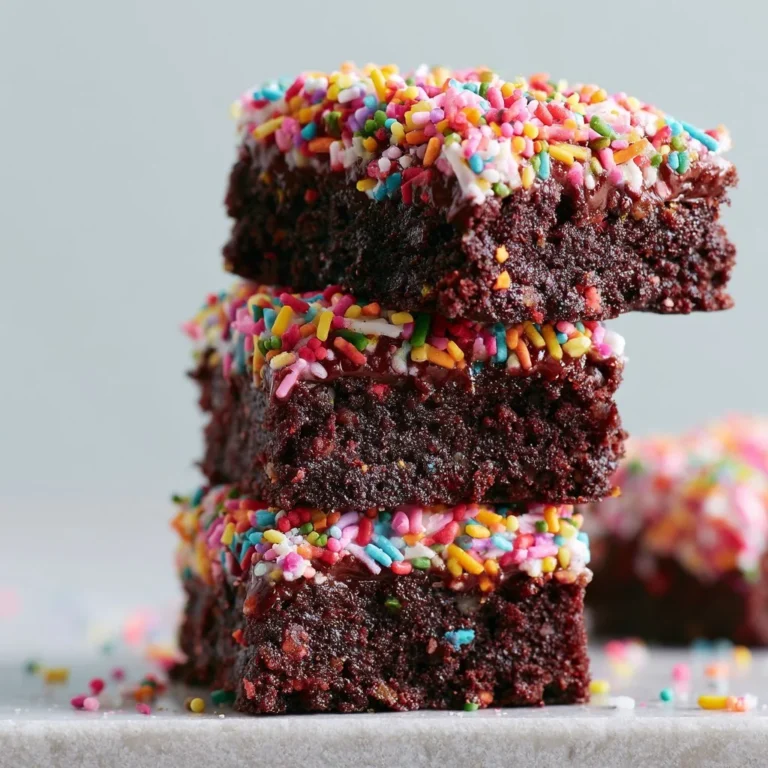 Delicious homemade cosmic brownies with colorful sprinkles on top.