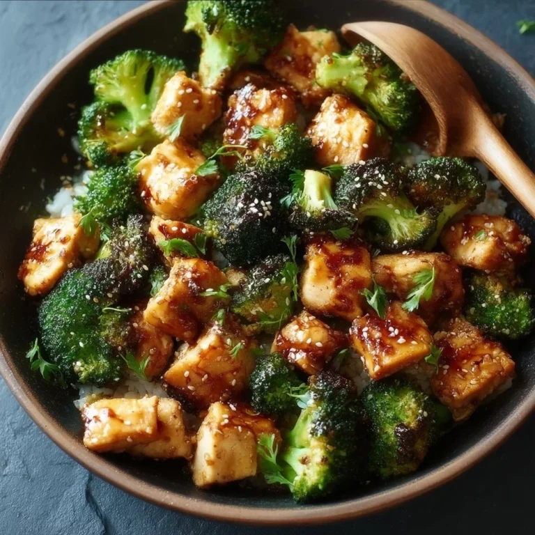 One-Pan Honey Garlic Chicken with Broccoli Dinner dish