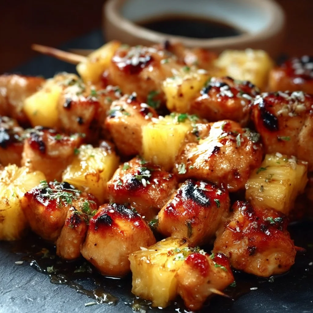 Pineapple Teriyaki Chicken Skewers